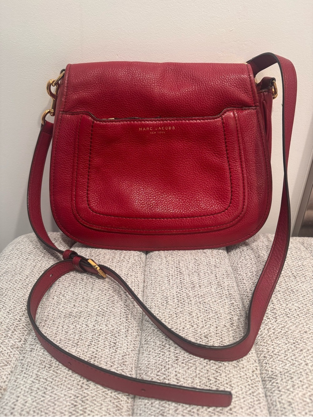 Marc Jacobs Red Leather Crossbody Shoulder Bag - Women's Handbag